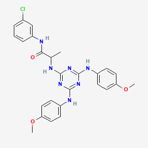 N~2~-{4,6-bis[(4-methoxyphenyl)amino]-1,3,5-triazin-2-yl}-N-(3-chlorophenyl)alaninamide