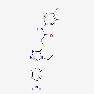 2-{[5-(4-aminophenyl)-4-ethyl-4H-1,2,4-triazol-3-yl]sulfanyl}-N-(3,4-dimethylphenyl)acetamide