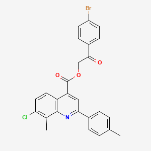 2-(4-Bromophenyl)-2-oxoethyl 7-chloro-8-methyl-2-(4-methylphenyl)quinoline-4-carboxylate