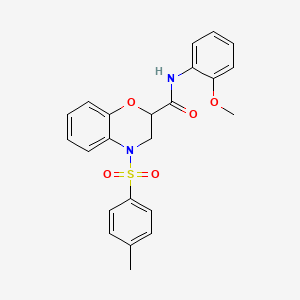 N-(2-methoxyphenyl)-4-[(4-methylphenyl)sulfonyl]-3,4-dihydro-2H-1,4-benzoxazine-2-carboxamide