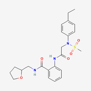 molecular formula C23H29N3O5S B12476026 2-{[N-(4-ethylphenyl)-N-(methylsulfonyl)glycyl]amino}-N-(tetrahydrofuran-2-ylmethyl)benzamide 