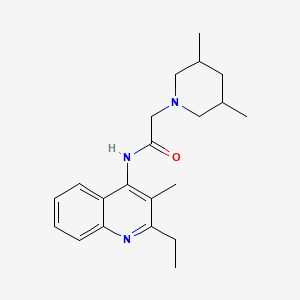 2-(3,5-dimethylpiperidin-1-yl)-N-(2-ethyl-3-methylquinolin-4-yl)acetamide