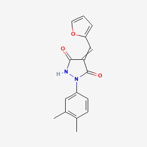 molecular formula C16H14N2O3 B12476050 1-(3,4-Dimethylphenyl)-4-(2-furanylmethylene)-3,5-pyrazolidinedione CAS No. 327981-29-3