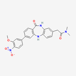 molecular formula C24H22N4O5 B1247606 2-[3-(3-Methoxy-4-Nitrophenyl)-11-Oxo-10,11-Dihydro-5h-Dibenzo[b,E][1,4]diazepin-8-Yl]-N,N-Dimethylacetamide 