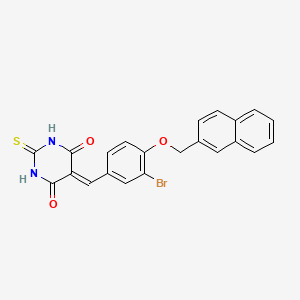 5-[3-bromo-4-(naphthalen-2-ylmethoxy)benzylidene]-2-thioxodihydropyrimidine-4,6(1H,5H)-dione