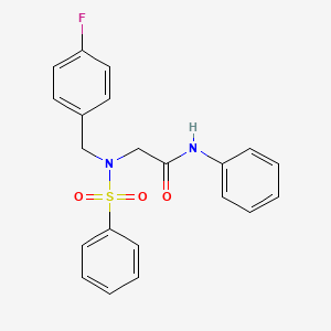 molecular formula C21H19FN2O3S B12476104 2-{N-[(4-Fluorophenyl)methyl]benzenesulfonamido}-N-phenylacetamide 