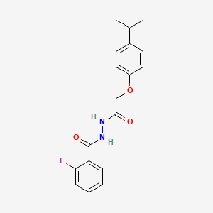 2-fluoro-N'-{[4-(propan-2-yl)phenoxy]acetyl}benzohydrazide