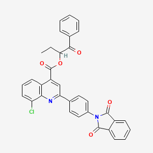 molecular formula C34H23ClN2O5 B12476116 1-oxo-1-phenylbutan-2-yl 8-chloro-2-[4-(1,3-dioxo-1,3-dihydro-2H-isoindol-2-yl)phenyl]quinoline-4-carboxylate 