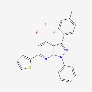 3-(4-methylphenyl)-1-phenyl-6-(thiophen-2-yl)-4-(trifluoromethyl)-1H-pyrazolo[3,4-b]pyridine