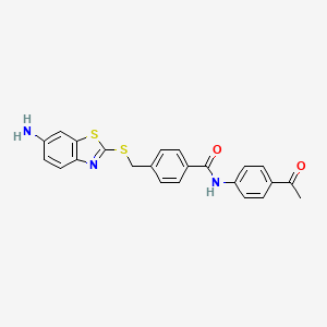 N-(4-acetylphenyl)-4-{[(6-amino-1,3-benzothiazol-2-yl)sulfanyl]methyl}benzamide