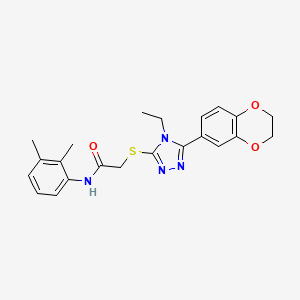 molecular formula C22H24N4O3S B12476135 2-{[5-(2,3-dihydro-1,4-benzodioxin-6-yl)-4-ethyl-4H-1,2,4-triazol-3-yl]sulfanyl}-N-(2,3-dimethylphenyl)acetamide 