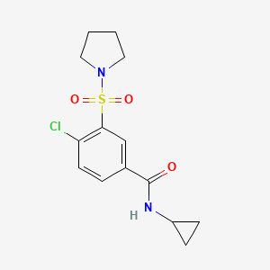 4-chloro-N-cyclopropyl-3-(pyrrolidin-1-ylsulfonyl)benzamide