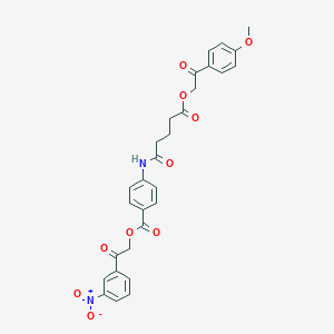 2-(3-Nitrophenyl)-2-oxoethyl 4-({5-[2-(4-methoxyphenyl)-2-oxoethoxy]-5-oxopentanoyl}amino)benzoate