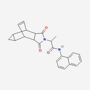 molecular formula C24H22N2O3 B12476175 2-(1,3-dioxooctahydro-4,6-ethenocyclopropa[f]isoindol-2(1H)-yl)-N-(naphthalen-1-yl)propanamide 