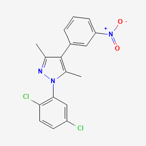 molecular formula C17H13Cl2N3O2 B12476186 1-(2,5-Dichlorophenyl)-3,5-dimethyl-4-(3-nitrophenyl)pyrazole 