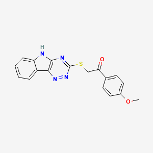 1-(4-methoxyphenyl)-2-(5H-[1,2,4]triazino[5,6-b]indol-3-ylsulfanyl)ethanone