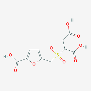 molecular formula C10H10O9S B12476201 2-{[(5-Carboxyfuran-2-yl)methyl]sulfonyl}butanedioic acid 