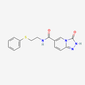 molecular formula C15H14N4O2S B12476232 3-oxo-N-[2-(phenylsulfanyl)ethyl]-2,3-dihydro[1,2,4]triazolo[4,3-a]pyridine-6-carboxamide 