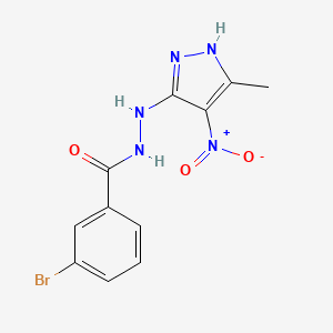 molecular formula C11H10BrN5O3 B12476242 3-bromo-N'-(3-methyl-4-nitro-1H-pyrazol-5-yl)benzohydrazide 