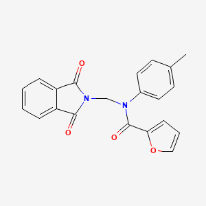 molecular formula C21H16N2O4 B12476252 N-[(1,3-dioxoisoindol-2-yl)methyl]-N-(4-methylphenyl)furan-2-carboxamide 