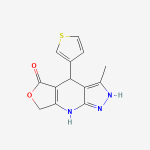 3-methyl-4-(thiophen-3-yl)-1,4,7,8-tetrahydro-5H-furo[3,4-b]pyrazolo[4,3-e]pyridin-5-one