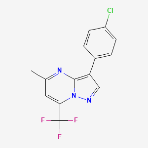 molecular formula C14H9ClF3N3 B12476264 3-(4-Chlorophenyl)-5-methyl-7-(trifluoromethyl)pyrazolo[1,5-a]pyrimidine 