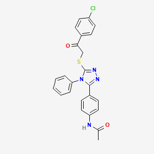 N-[4-(5-{[2-(4-chlorophenyl)-2-oxoethyl]sulfanyl}-4-phenyl-4H-1,2,4-triazol-3-yl)phenyl]acetamide