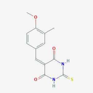 molecular formula C13H12N2O3S B12476280 5-[(4-Methoxy-3-methylphenyl)methylidene]-2-sulfanylidene-1,3-diazinane-4,6-dione 