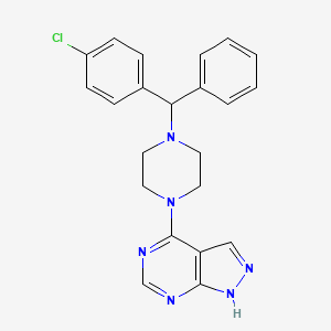 4-(4-((4-chlorophenyl)(phenyl)methyl)piperazin-1-yl)-1H-pyrazolo[3,4-d]pyrimidine