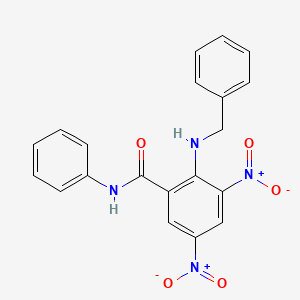 molecular formula C20H16N4O5 B12476322 2-(benzylamino)-3,5-dinitro-N-phenylbenzamide 