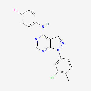 molecular formula C18H13ClFN5 B12476359 1-(3-chloro-4-methylphenyl)-N-(4-fluorophenyl)-1H-pyrazolo[3,4-d]pyrimidin-4-amine 