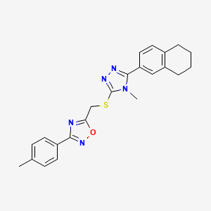 3-(4-methylphenyl)-5-({[4-methyl-5-(5,6,7,8-tetrahydronaphthalen-2-yl)-4H-1,2,4-triazol-3-yl]sulfanyl}methyl)-1,2,4-oxadiazole