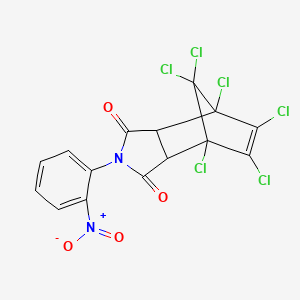 4,5,6,7,8,8-hexachloro-2-(2-nitrophenyl)-3a,4,7,7a-tetrahydro-1H-4,7-methanoisoindole-1,3(2H)-dione