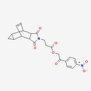 molecular formula C22H20N2O7 B12476409 2-(4-nitrophenyl)-2-oxoethyl 3-(1,3-dioxooctahydro-4,6-ethenocyclopropa[f]isoindol-2(1H)-yl)propanoate 