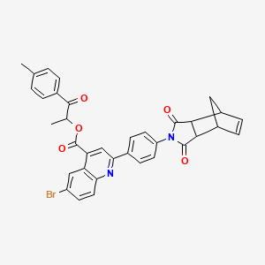 1-(4-methylphenyl)-1-oxopropan-2-yl 6-bromo-2-[4-(1,3-dioxo-1,3,3a,4,7,7a-hexahydro-2H-4,7-methanoisoindol-2-yl)phenyl]quinoline-4-carboxylate