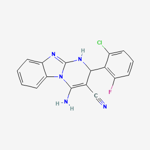 4-Amino-2-(2-chloro-6-fluorophenyl)-1,2-dihydropyrimido[1,2-a]benzimidazole-3-carbonitrile