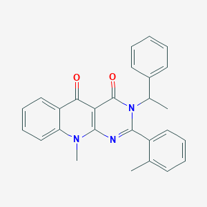 10-Methyl-2-(2-methylphenyl)-3-(1-phenylethyl)pyrimido[4,5-b]quinoline-4,5-dione