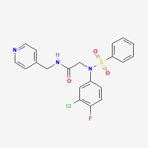 N~2~-(3-chloro-4-fluorophenyl)-N~2~-(phenylsulfonyl)-N-(pyridin-4-ylmethyl)glycinamide