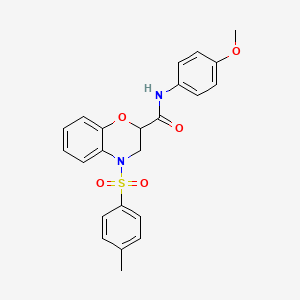 N-(4-methoxyphenyl)-4-[(4-methylphenyl)sulfonyl]-3,4-dihydro-2H-1,4-benzoxazine-2-carboxamide