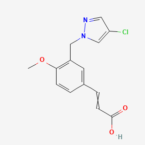 (2E)-3-{3-[(4-chloropyrazol-1-yl)methyl]-4-methoxyphenyl}prop-2-enoic acid