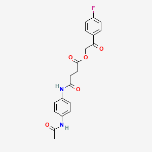 molecular formula C20H19FN2O5 B12476504 2-(4-Fluorophenyl)-2-oxoethyl 4-{[4-(acetylamino)phenyl]amino}-4-oxobutanoate 