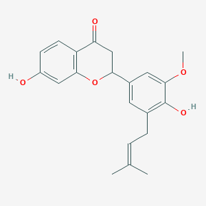 molecular formula C21H22O5 B1247652 4',7-Dihydroxy-3'-methoxy-5'-prenylflavanone 