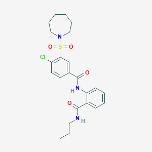 3-(azepan-1-ylsulfonyl)-4-chloro-N-[2-(propylcarbamoyl)phenyl]benzamide