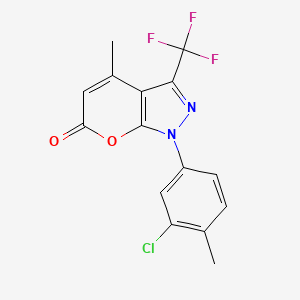 1-(3-Chloro-4-methylphenyl)-4-methyl-3-(trifluoromethyl)pyrano[2,3-c]pyrazol-6-one