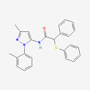 N-[3-methyl-1-(2-methylphenyl)-1H-pyrazol-5-yl]-2-phenyl-2-(phenylsulfanyl)acetamide