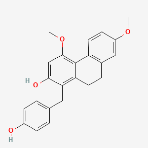 molecular formula C23H22O4 B1247655 1-(4-羟基苄基)-4,7-二甲氧基-9,10-二氢菲-2-醇 
