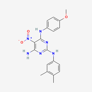 N~2~-(3,4-dimethylphenyl)-N~4~-(4-methoxyphenyl)-5-nitropyrimidine-2,4,6-triamine