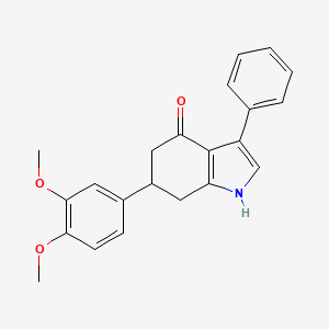 molecular formula C22H21NO3 B12476586 6-(3,4-dimethoxyphenyl)-3-phenyl-1,5,6,7-tetrahydro-4H-indol-4-one 