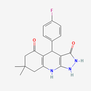 4-(4-fluorophenyl)-3-hydroxy-7,7-dimethyl-1,4,6,7,8,9-hexahydro-5H-pyrazolo[3,4-b]quinolin-5-one