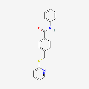 molecular formula C19H16N2OS B12476619 N-phenyl-4-[(pyridin-2-ylsulfanyl)methyl]benzamide 